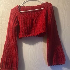 Red Knit Women's Sweater